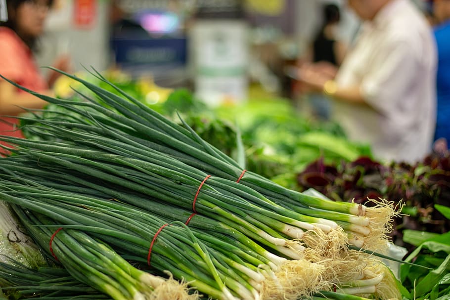 vegetables, spring onion, market, health, food, healthy, organic HD wallpaper