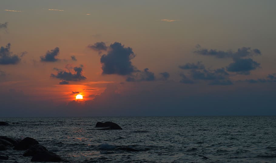 sunset, evening, sky, nature, landscape, dusk, mood, afterglow HD wallpaper