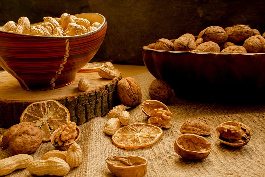 walnut, peanuts, eating, healthy, appetizer, component, natural HD wallpaper