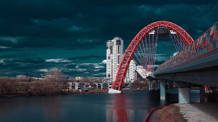bridge, picturesque, construction, architecture, urban, city HD wallpaper