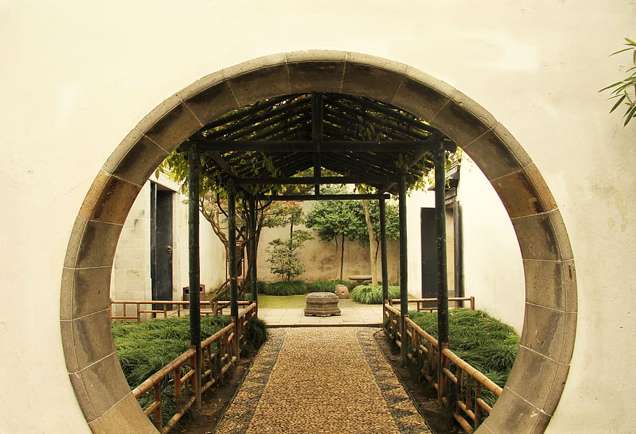 suzhou, gardens, pathway, architecture, built structure, plant HD wallpaper