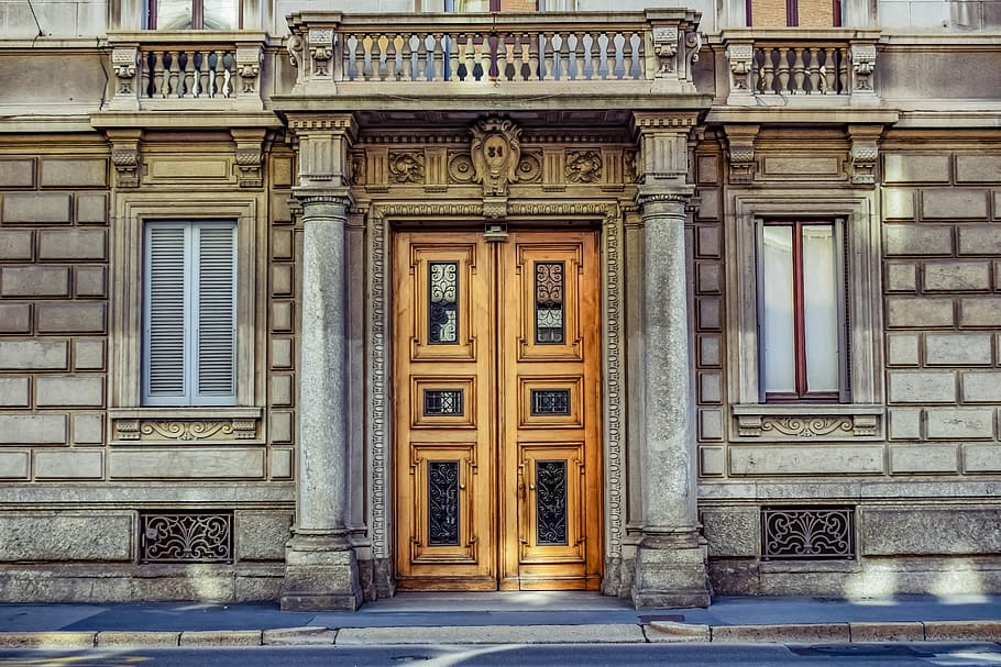 facade, house, door, windows, architecture, old, entrance, building HD wallpaper
