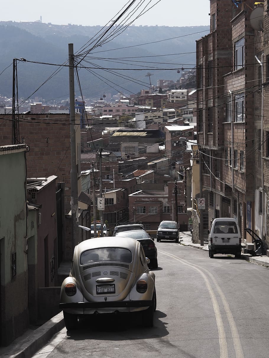 bolivia, la paz, city, street, car, transportation, mode of transportation, HD wallpaper