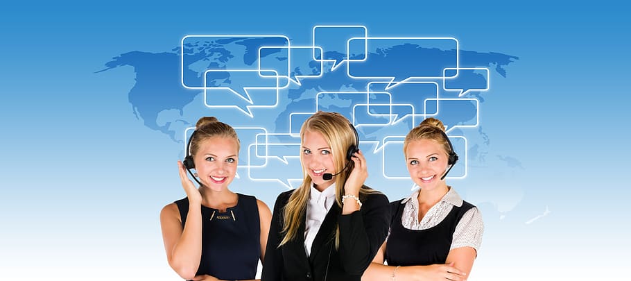 call center, headset, woman, service, consulting, information, HD wallpaper