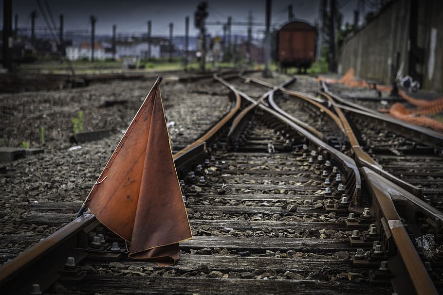 train, track, rails, transport, travel, metal, gravel, steel HD wallpaper