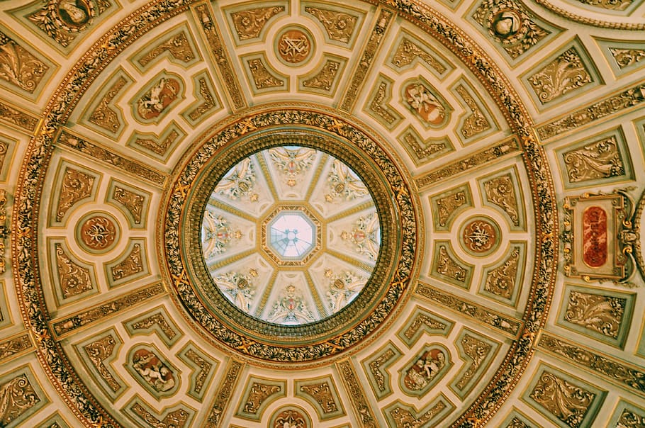 austria, ceiling, pattern, design, built structure, indoors HD wallpaper