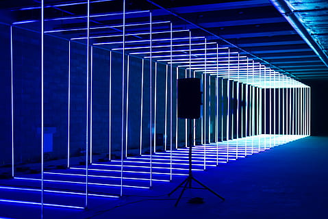 black speaker, lighting, stage, laser, ornament, pattern, crystal HD wallpaper