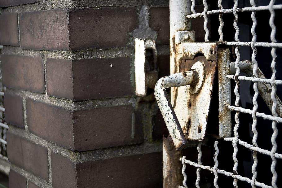 rusty, close up, old, weathered, garden gate, decay, texture HD wallpaper