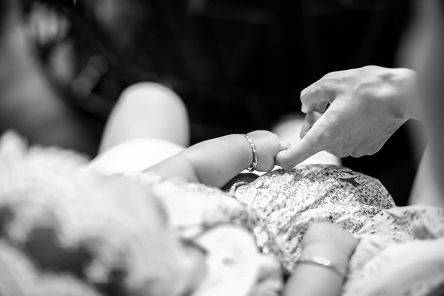 baby, human hand, selective focus, real people, holding, human body part HD wallpaper
