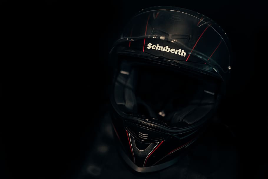 black and red Schuberth helmet, clothing, apparel, crash helmet HD wallpaper