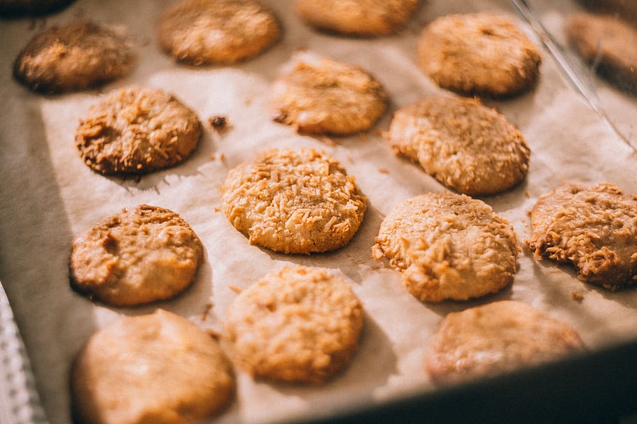 bake, biscuits, cookies, shape, baking, cooking, tray, food HD wallpaper
