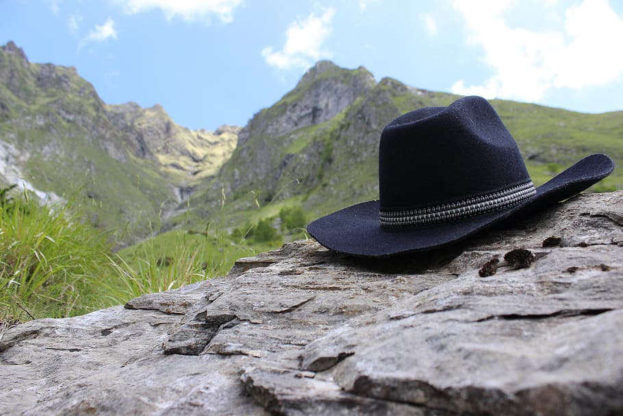 wild west, hat, mountains, country, nature, old west, solid HD wallpaper