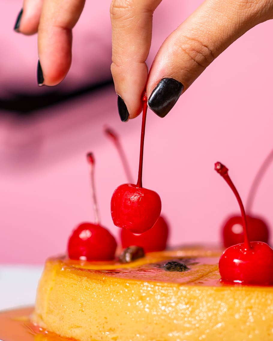 person holding red cherry, human hand, human body part, food and drink HD wallpaper