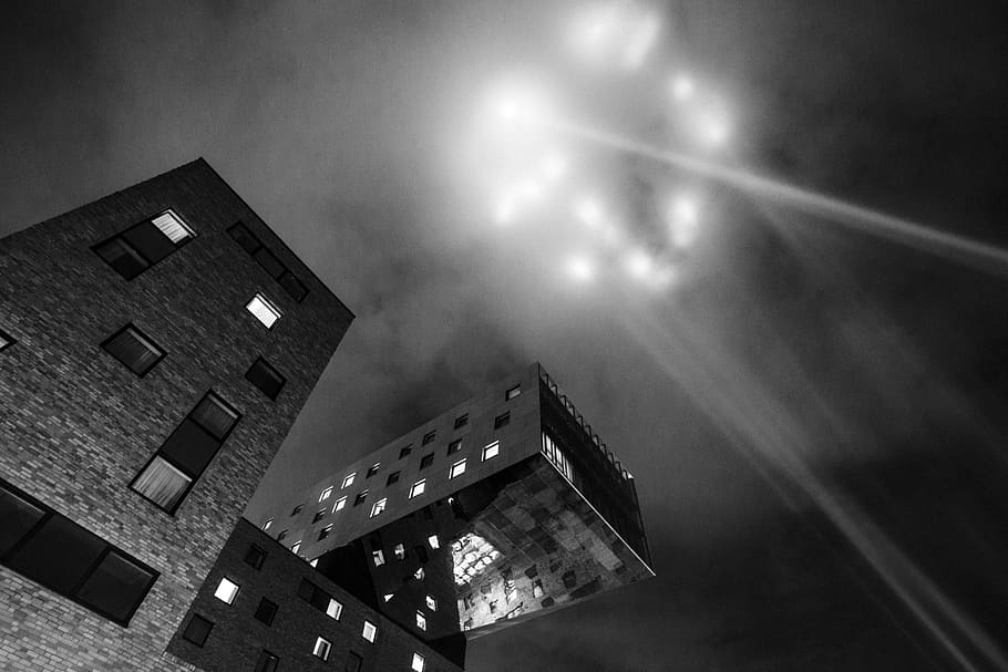 germany, berlin, black and white, city, cityscape, flashlight
