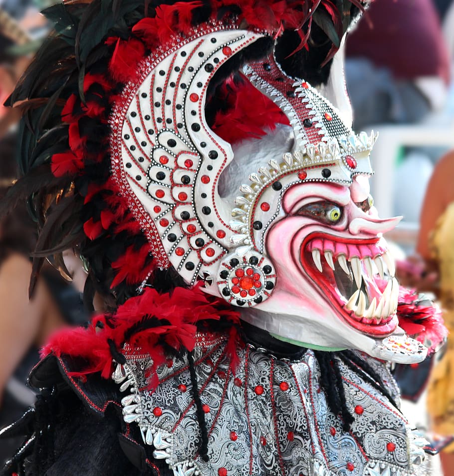 mask, scary mask, teeth, horror, masquerade, carnival, spooky, HD wallpaper