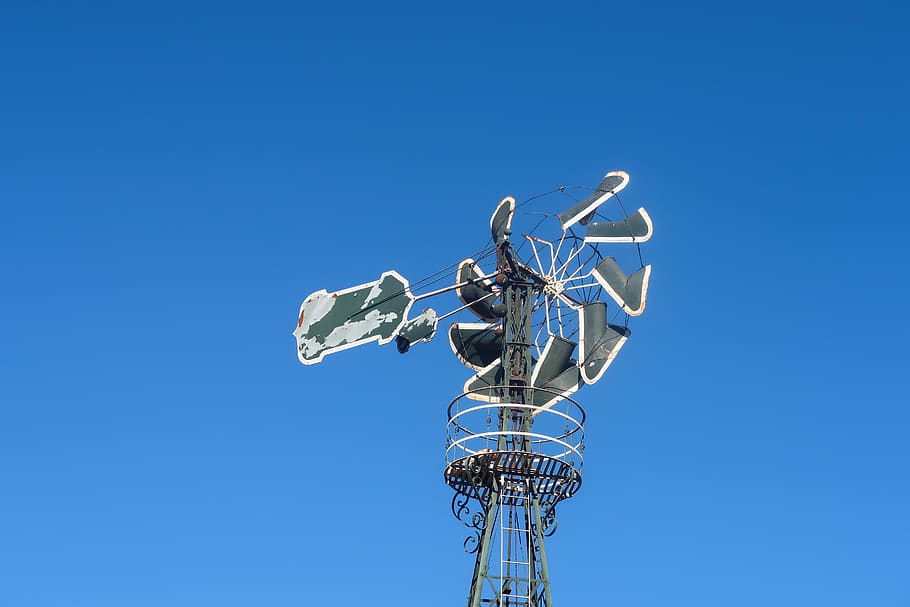 pinwheel, windmill, sky, blue, old, spain, wind power, energy HD wallpaper