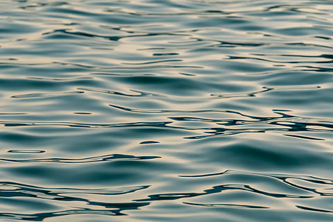 calm body of water, reflection, background, lake, wave, oil, sunset HD wallpaper