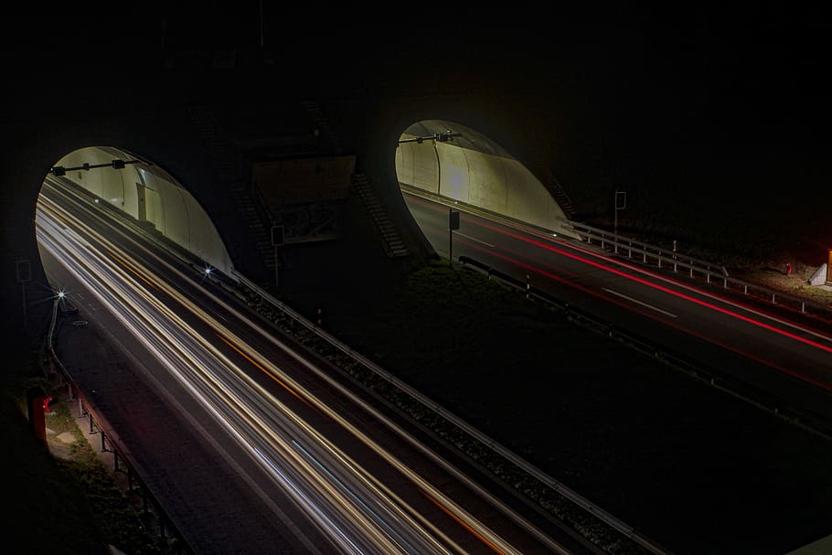 light, long exposure, auto, lights, night, highway, road, city HD wallpaper
