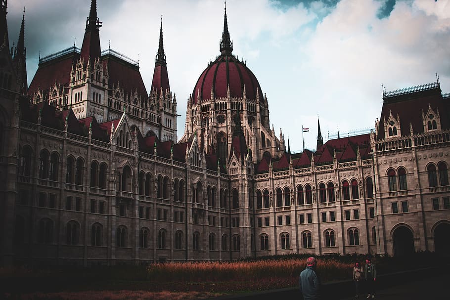 gray and red cathedral, built structure, building exterior, architecture HD wallpaper