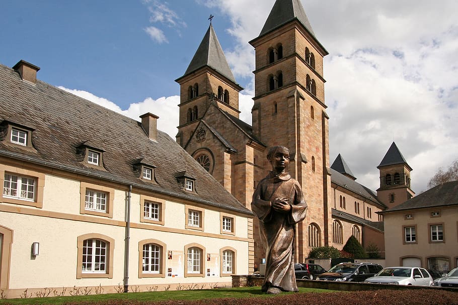 echternach, church, luxembourg, building exterior, built structure HD wallpaper