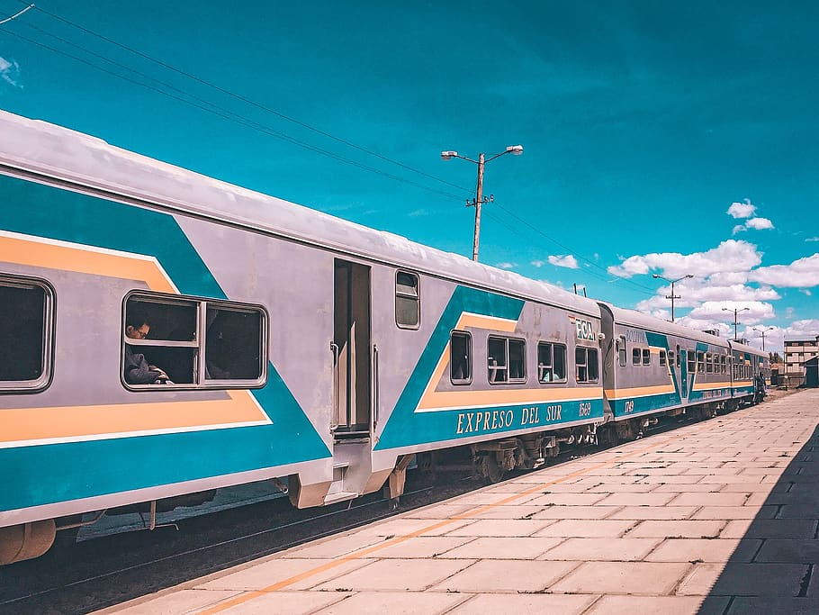 white and blue train, mode of transportation, rail transportation HD wallpaper