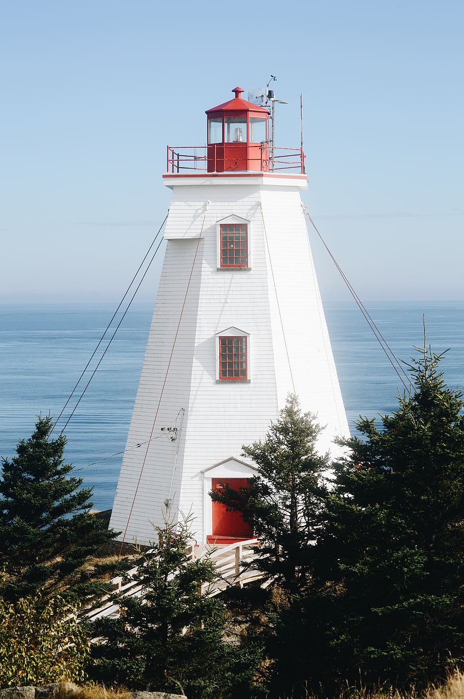 white lighthouse, architecture, built structure, building exterior HD wallpaper