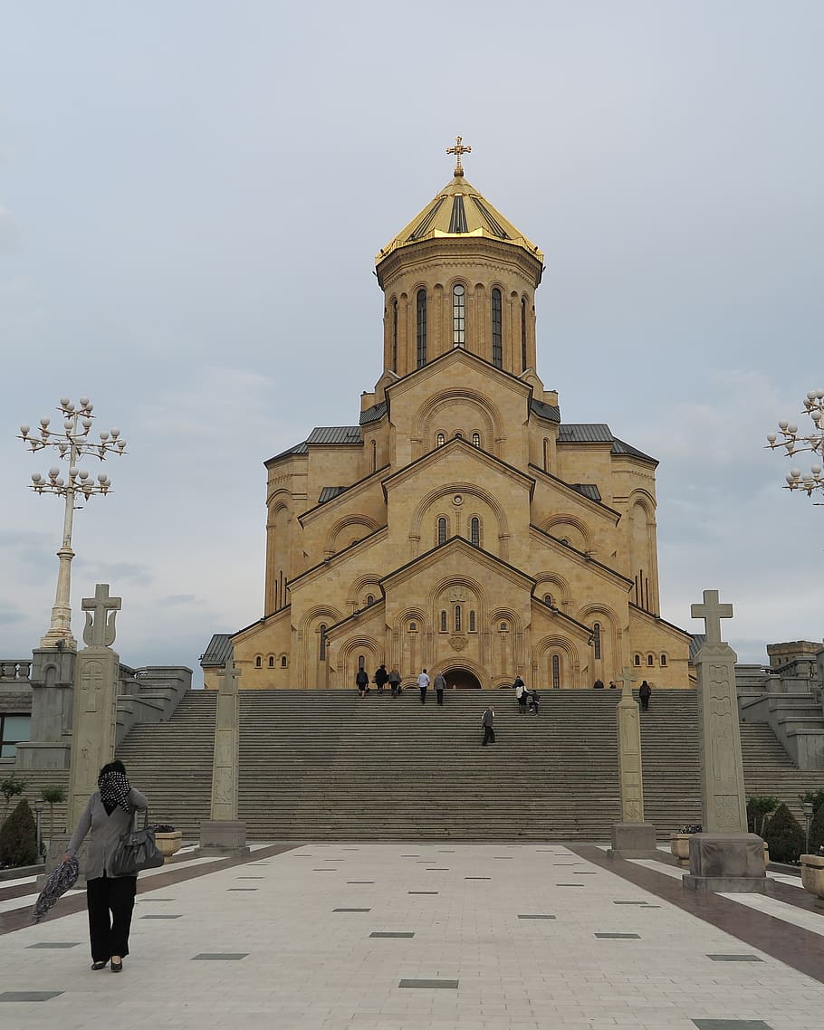 georgia, tbilisi, holy trinity cathedral, sameba, architecture, HD wallpaper