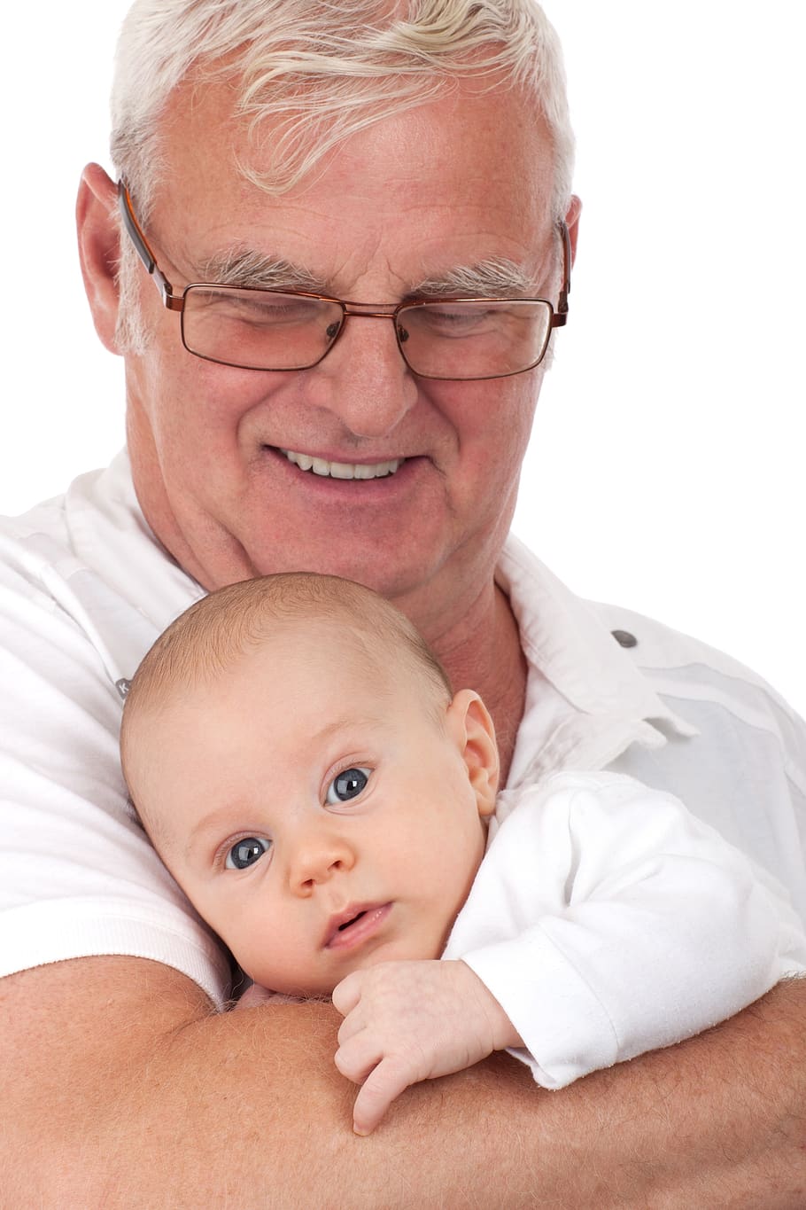 Man in Black Frame Eyeglasses Carrying a Baby, boy, caucasian