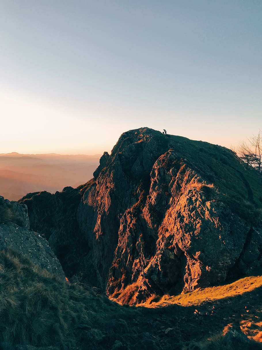 rocky mountain, nature, outdoors, cliff, promontory, mesa, bonfire HD wallpaper