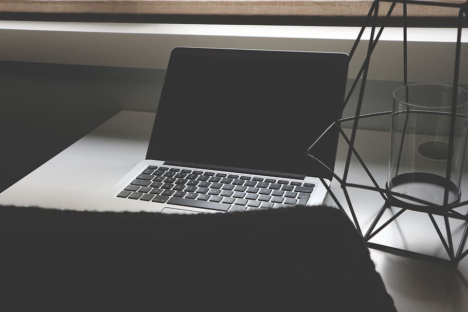 computer, laptop, working, table, apple, mac, keyboard, mockup HD wallpaper