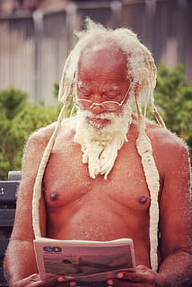 old, reading, knowledge, newspaper, culture, rasta, one person HD wallpaper