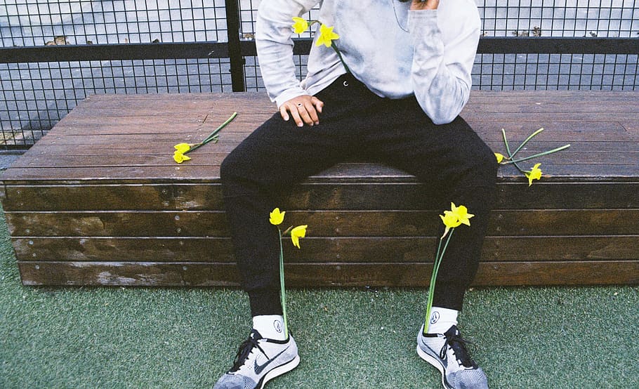 australia, melbourne, springtime, flowers, boy, film, 35mm camera HD wallpaper