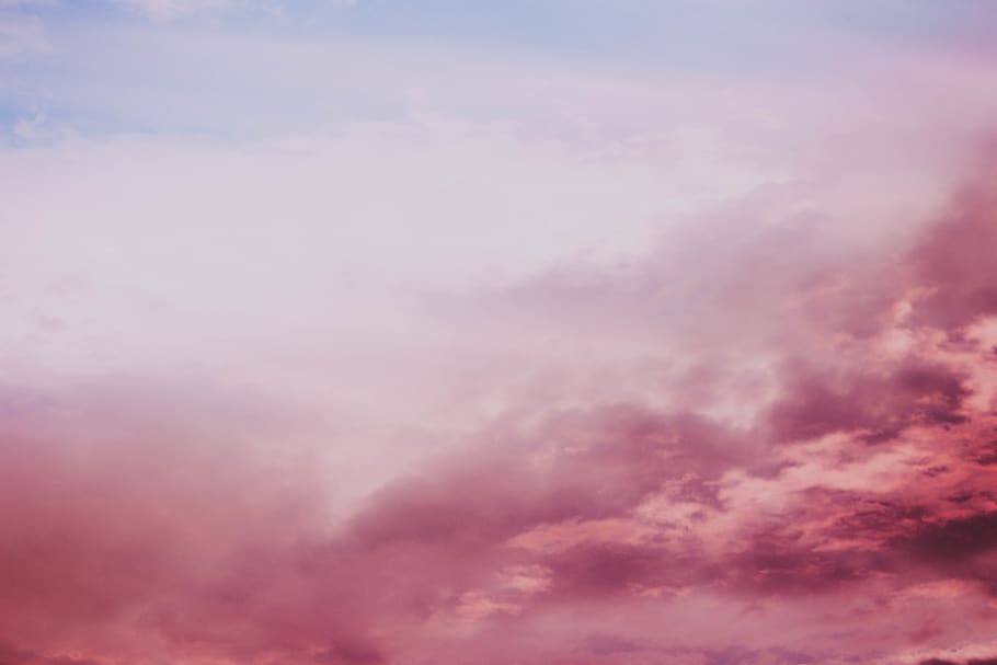 red and white clouds, nature, sky, outdoors, weather, cumulus HD wallpaper