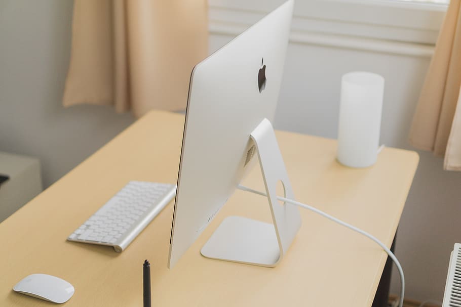 workspace, desktop, minimalist, computer, mac, office, table HD wallpaper