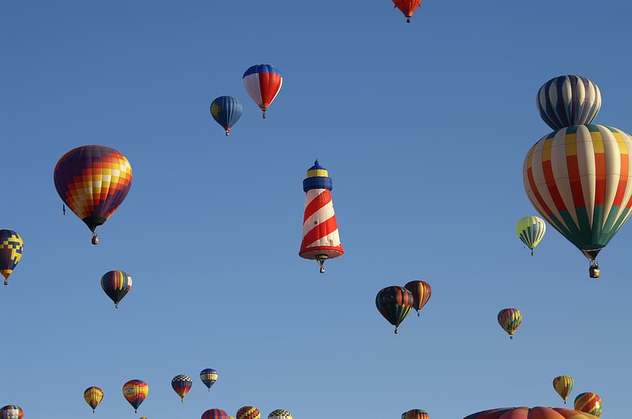 hot air balloon, balloon festival, new mexico, sky, outdoors, HD wallpaper
