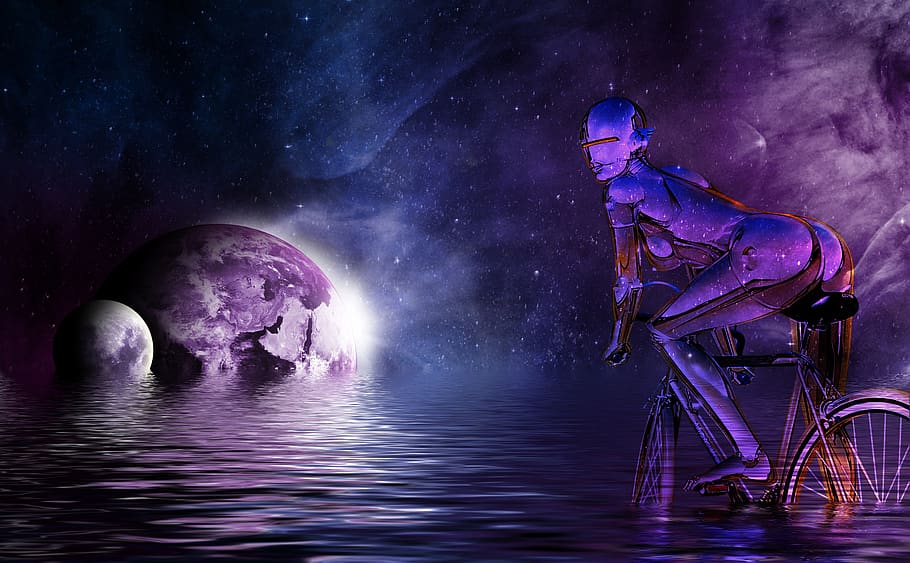 digital creation, violet, texture, blue, sport, silhouette HD wallpaper