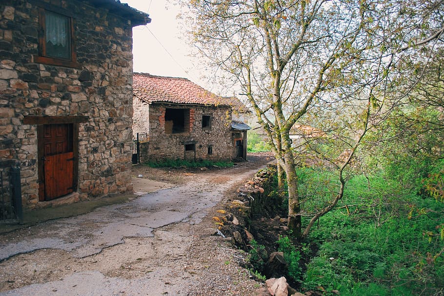 spain, rural, rustic, painting, stone buildings, travel, peaceful HD wallpaper