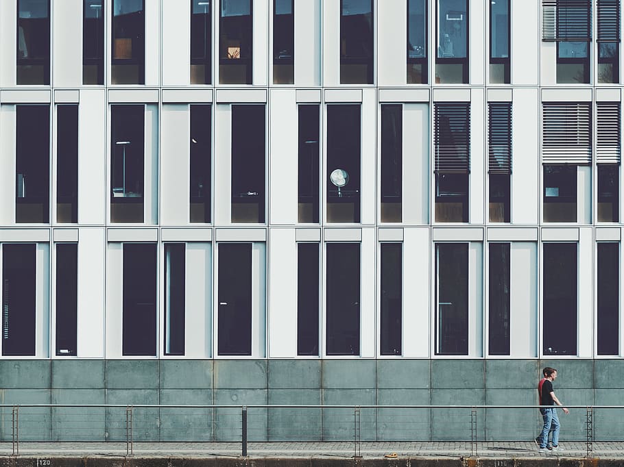 architecture, building, infrastructure, facade, people, men HD wallpaper