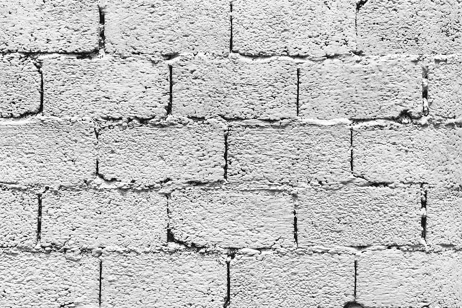 gray concrete brick wall, full frame, backgrounds, wall - building feature HD wallpaper