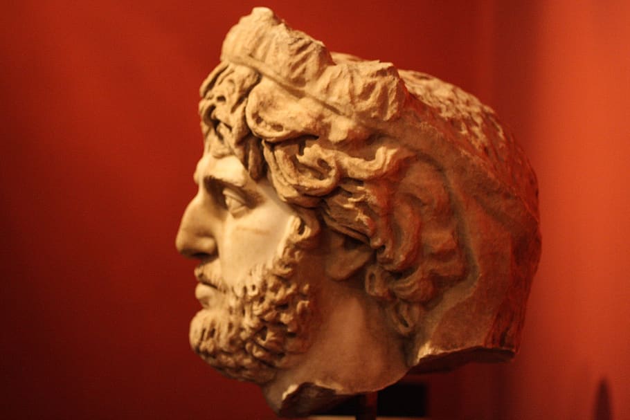 sculpture, head, bust, portrait, marble, stone, hellenic, rome