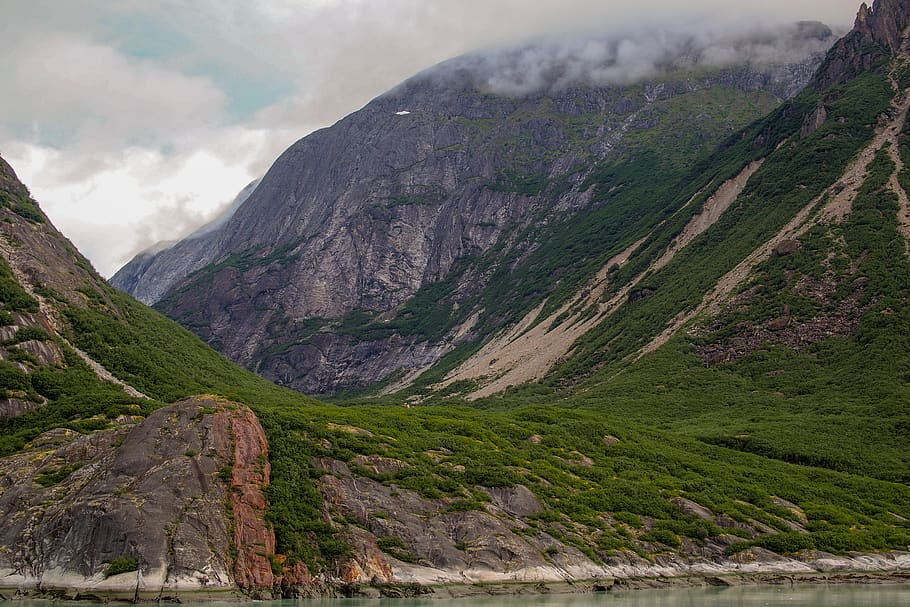 green mountains, slope, nature, outdoors, cliff, mountain range HD wallpaper