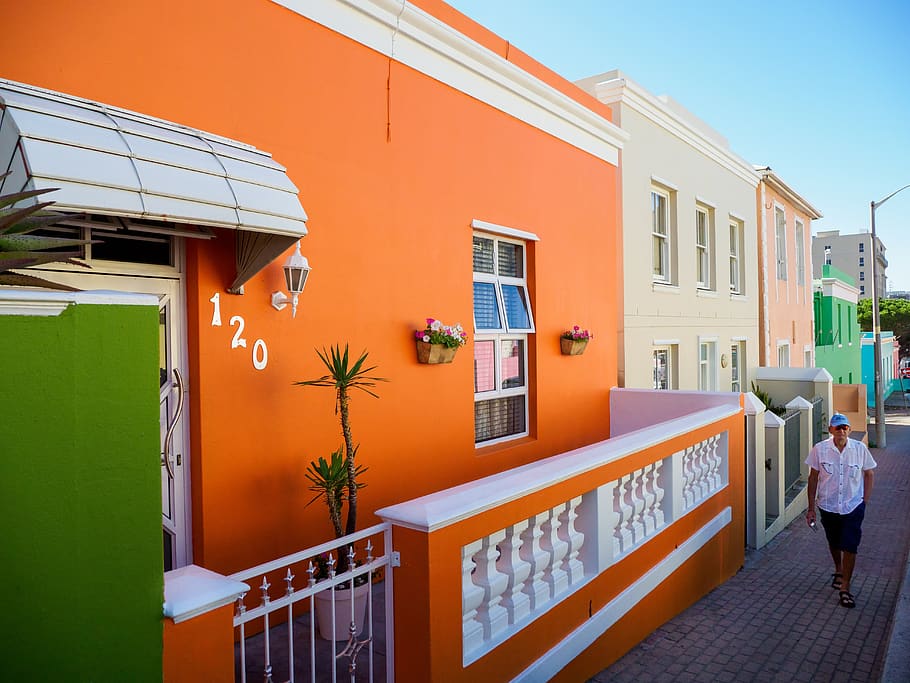 bo-kaap homes, cape town, wale street, house, architecture, HD wallpaper