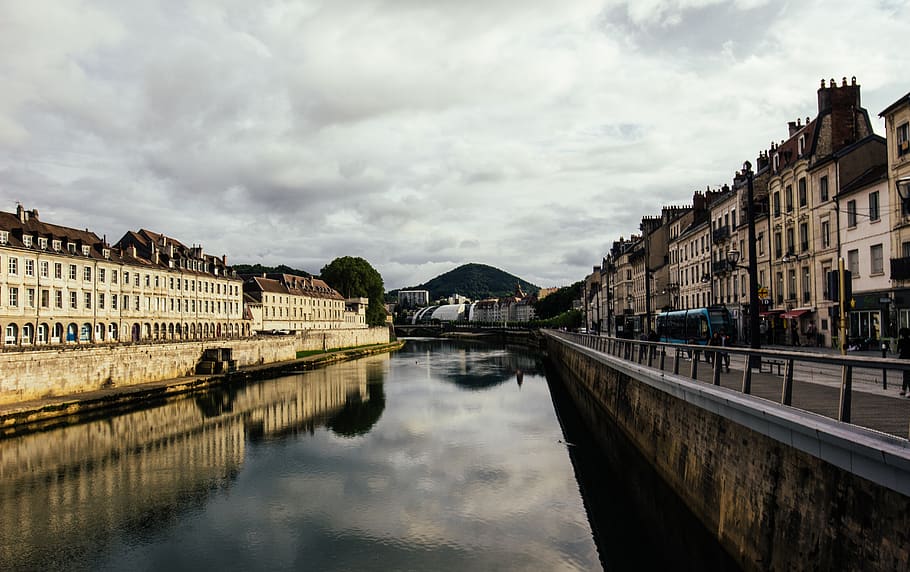 cloud, cloudy, sky, mountain, life, city, lake, reflection HD wallpaper