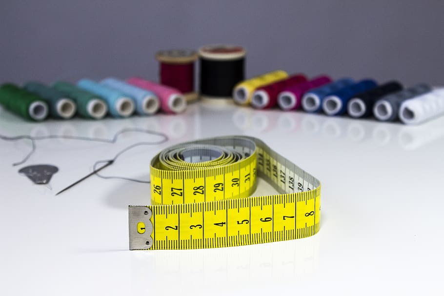 tape measure, needle, yarn, sew, sewing thread, handarbeiten, HD wallpaper