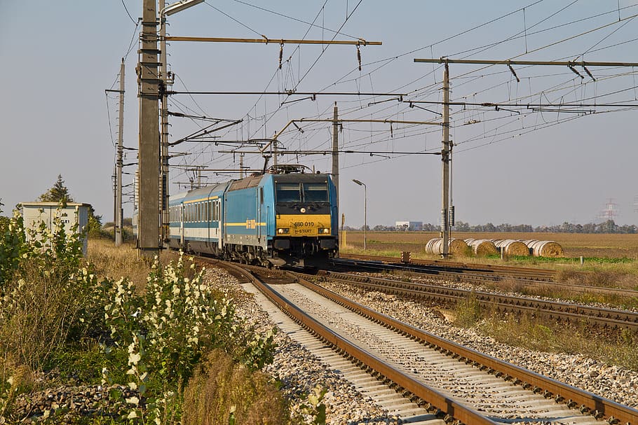 railway, locomotive, electric locomotive, máv, railway station, HD wallpaper
