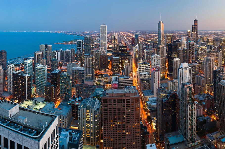 city, chicago, building exterior, architecture, office building exterior HD wallpaper