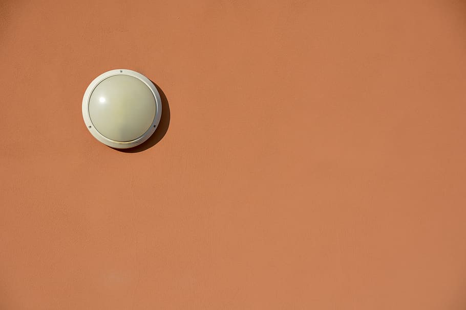 round white recessed light, no people, copy space, wall - building feature HD wallpaper