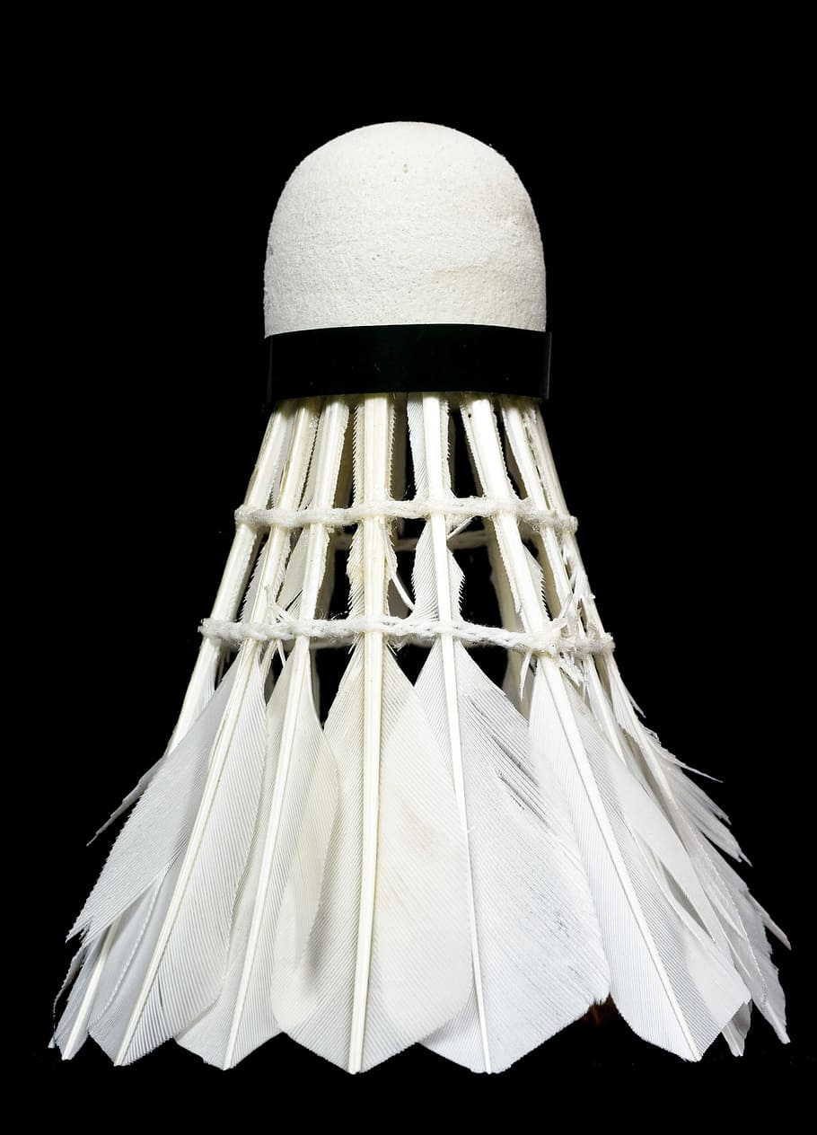 badminton, isolated, shuttlecock, white, background, sport