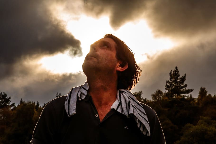 almighty, clouds, halo, biblical, sky, one person, cloud - sky HD wallpaper