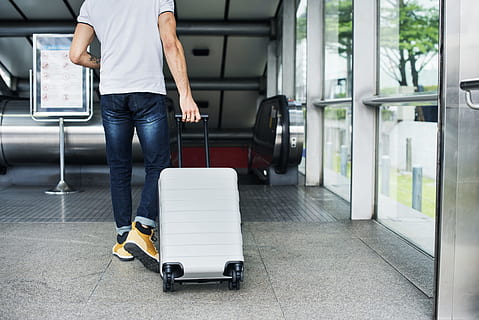 bag, travel, suitcase, person, man, walking, airport, pack HD wallpaper